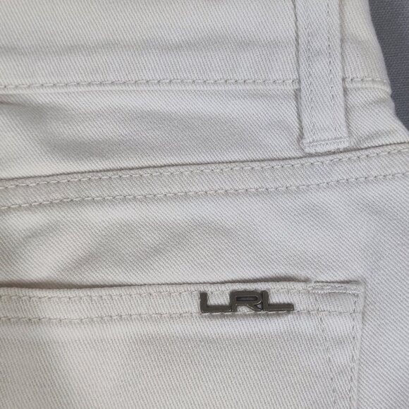 LRL Lauren Jeans by Ralph Lauren women's size 8 white ankle crop straight leg - Picture 5 of 12
